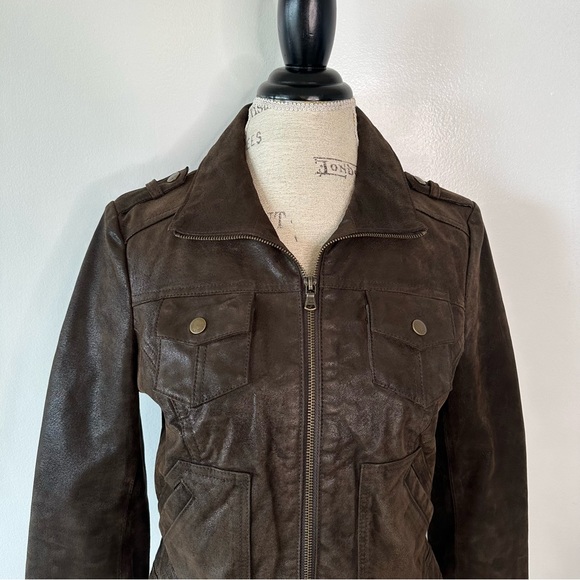 Levi’s Genuine Leather Zip Up Jacket Medium - Picture 3 of 15